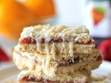 Strawberry Crumb Bars with Meyer Lemon Glaze