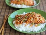 Teriyaki Salmon with Sriracha Cream Sauce