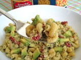 Tuna Pesto Pasta Salad with Avocado and Sun dried Tomatoes