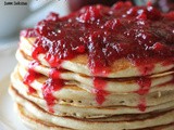 Whole Wheat Pancakes with Cranberry Maple Syrup