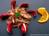 Insalata tiepida di farro : con radicchio, sgombro e arancia