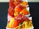 Linguine gialle con variazione di coppa piacentina dop