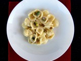 Orecchiette con gorgonzola , mascarpone e pistacchi