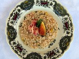 Risotto con fichi , pancetta ed erbe aromatiche