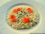 Risotto con patate, gorgonzola e salmone