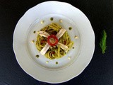 Tagliolini al tartufo con pesto di finocchietto selvatico e alici marinate