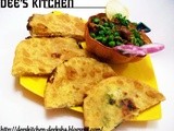 Paneer stuffed Pooris with Fresh Matar