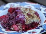 Apple, Lychee and blackberry (coconut)crumble with rose, cinnamon, cardamon and star anise