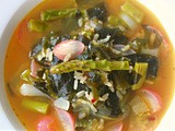 Asparagus, radish & wakame in a lemongrass and chilli broth