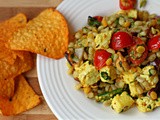 Barley, tomato, paneer, channa dal & cashew nut salad