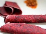 Beetroot, fenugreek and roasted garlic chapatti (thepla)