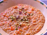 Carrot halwa breakfast porridge with agave nectar