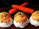 Carrot shrikhand in meringue nests