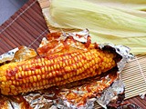 Corn on the cob roasted in homemade hoisin sauce
