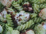 Garlic and cumin roasted cauliflower in parsley and chilli pesto pasta (plus giveaway)