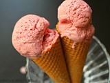 Home-made Falooda ice cream (rose syrup, chia seed, and vermicelli)