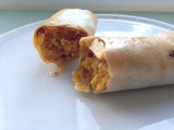 Kiddy friendly, baked paneer and courgette spring rolls