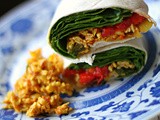 Masala paneer, roasted red pepper and spinach wraps