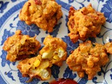 Paneer, corn and sundried tomato pakora