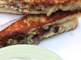 Post Diwali Paneer, black bean, chilli French toasties with fig raitha