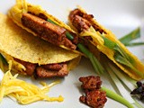 Soy, galangal and star anise tofu & mango tacos