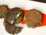 Spinach, black bean and cheddar tikki