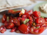 Start the year as you mean to go on- tomato, pomegranate and roasted mini pepper salad