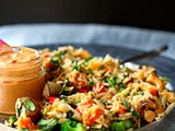 Wild rice salad with home-made satay dressing