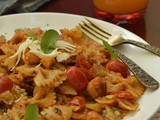 Deliciously Spicy Hot Chicken Farfalle Arrabbiata