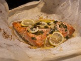 Salmon and Scallions In Parchment Paper