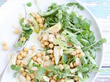 Artichoke salad with chickpeas, watercress and almonds