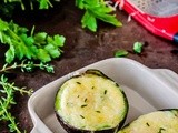 Avocado baked eggs with creme fraiche and herbs