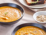 Carrot & Sweet Potato Soup with Hazelnut Dukkah