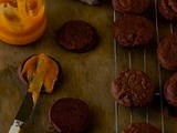 Chocolate Orange Brownie Cookies filled with Blood Orange Curd