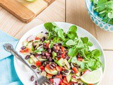 Mexican Black Bean Salad with Cumin, Lime and Smoked Paprika dressing {vegan}