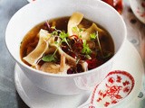 Mushroom Dumplings with Ginger and Shiitake Broth