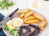 Portobello mushroom steak and polenta chips with béarnaise sauce {vegetarian, gluten free}