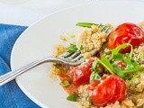 Quinoa risotto (quinotto) with roasted cherry tomatoes