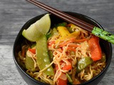 Thai Noodles in Red Curry Sauce