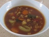 French Lentil vegetable soup with a hint of chilli