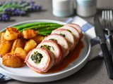 Bacon Wrapped Stuffed Chicken with Crispy Baked Potatoes (Whole30)