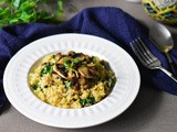 Mushrooms & Spinach Cauliflower Risotto (Paleo, Whole30)