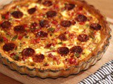 Tarte aux 3 poivrons et chorizo