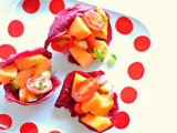 Cantaloupe Cherry Tomato Salad In Radicchio Cups | Salad Recipes