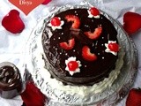 Eggless Dark chocolate cake with chocolate ganache frosting (Pressure cooker cake ) - Virtual party for Divya pramil