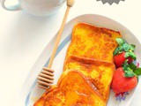 Eggless French Toast | Sweet Version French Toast Without Eggs ( with Custard pd)