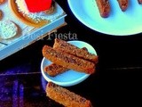 Eggless Oats Chocolate Biscotti