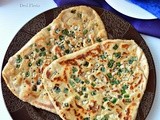 Garlic Butter Multigrain Naan ( Yeasted Naan) | Stove top Multigrain Naan
