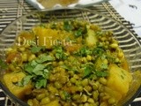 Sprouted Moong and Potato curry/ Ankurit Moong Aloo ki sabzi
