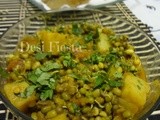 Sprouted Moong and Potato curry/ Ankurit Moong Aloo ki sabzi